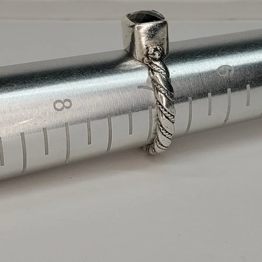 Lori Bonn Green Topaz Sterling Silver Ring, Size 6.75 - Picture 9 of 10